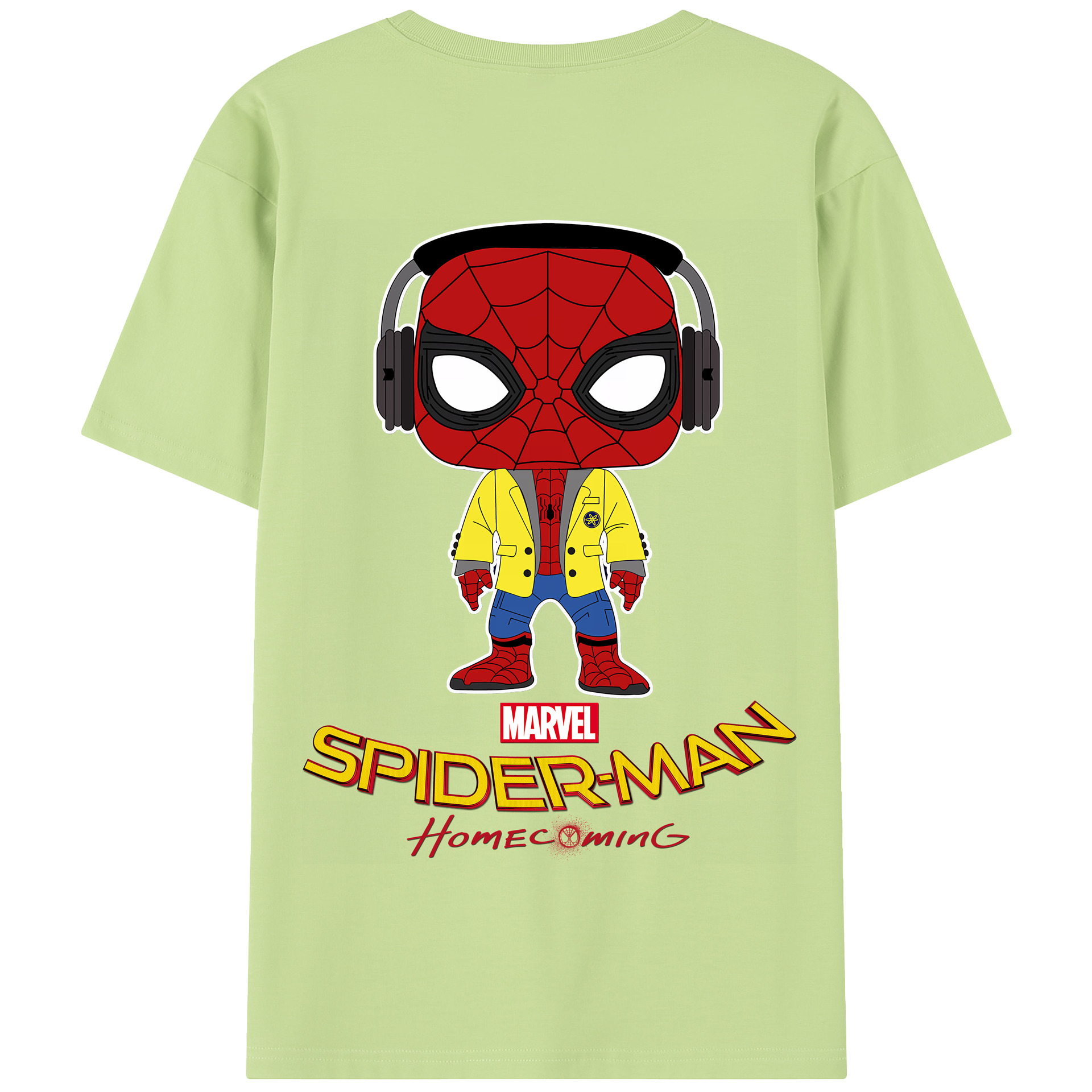 （画像用） Spider Man スパイダーマン 綿100％半袖Tシャツ（背面プリント）